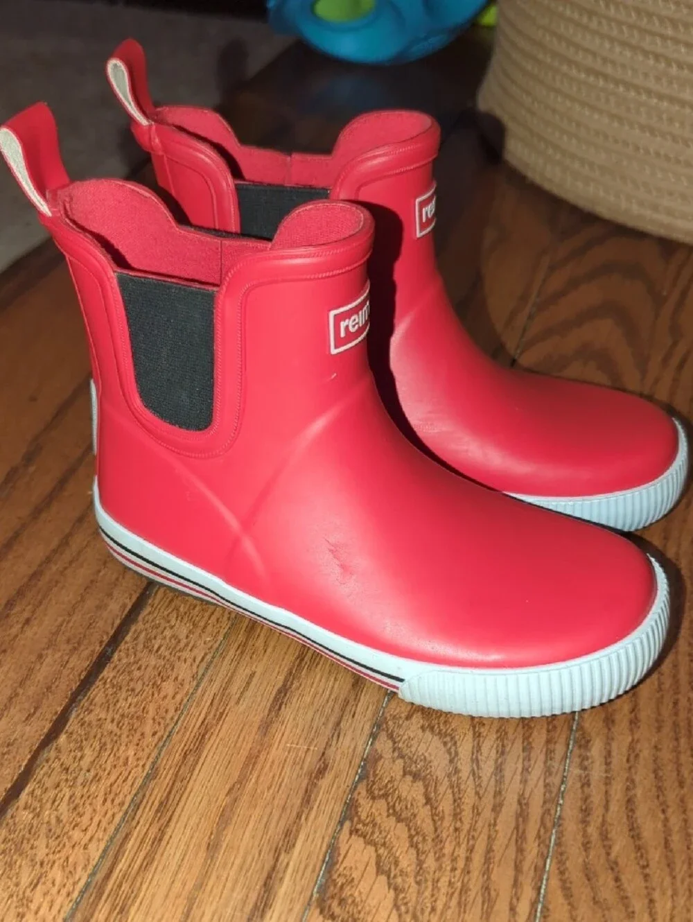 Reima Kids Red Rain Boots with White Trim